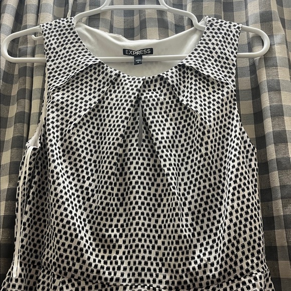 Express Black and White Patterned Mini Dress - Picture 3 of 5